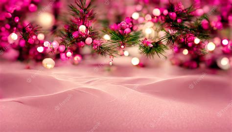 Premium Photo | Merry christmas hd pink wallpaper beautiful artwork seasonal illustration and ...