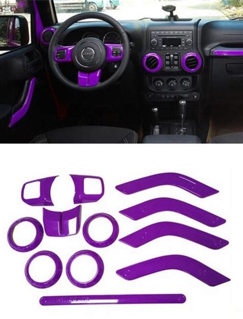 12 Pcs Purple Interior Decoration Trim Kit For Jeep Wrangler 4 Door 2011-2017 | Jeep wrangler ...