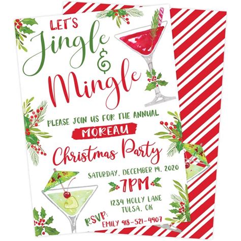 Jingle & Mingle Christmas Party Invitation Christmas - Etsy