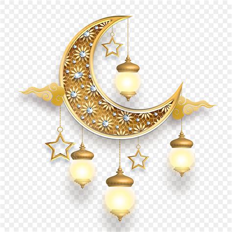 Ramadan Lantern Hd Transparent, Textured Ramadan Golden Moon Lantern ...