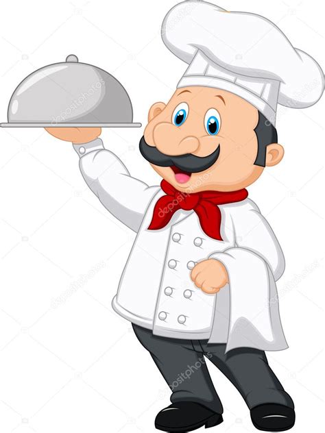 Chef cartoon holding platter Stock Vector Image by ©tigatelu #35746581