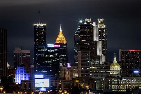 Atlanta Skyline from the South at Night 2 Photograph by Sanjeev Singhal ...