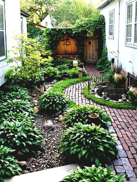 garden-and-patio-narrow-side-yard-house-design-with-simple-landscaping-ideas-no-grass-tre ...