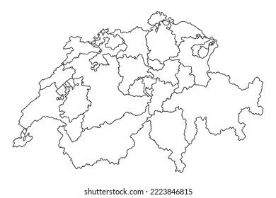 Switzerland Map Cantons Vector Illustration Stock Vector (Royalty Free ...