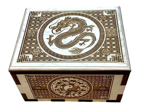 The Hurrucane Puzzle Box - maple - dragon style