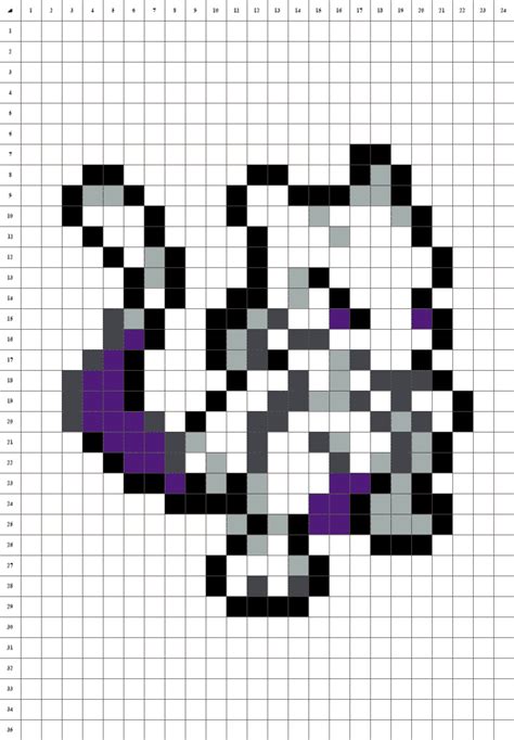 Mewtwo Pixel Art 32X32