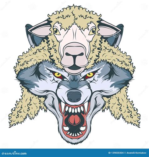 Wolf in Sheep`s Clothing, Wolf Mascot. Vector Graphic Stock Vector - Illustration of sport, logo ...