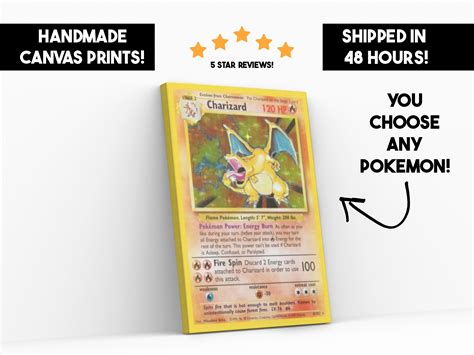 Custom Pokémon Canvas Print Pokémon Card, Handmade Framed Canvas Prints ...