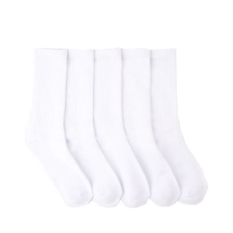 Womens Crew Socks 5 Pack - White | Journeys