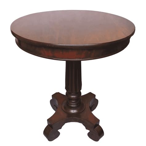 Mahogany Round Pedestal Side Table - circa 1870 - Bernardis Antiques