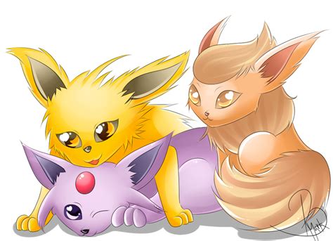 Flareon Espeon and Jolteon by SweetLollypop on DeviantArt