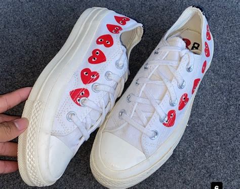 Converse Cdg play low multiple heart white on Carousell