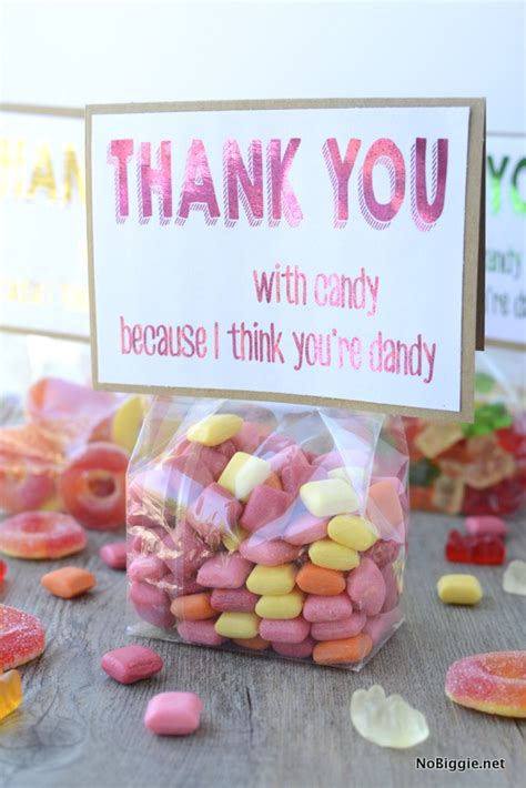 Free printable candy thank you note | NoBiggie