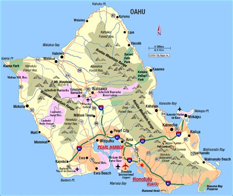 Map Of Oahu Printable