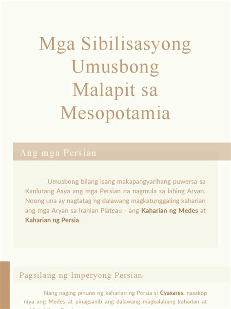 Mga Sibilisasyong Umusbong Malapit Sa Mesopotamia | PDF