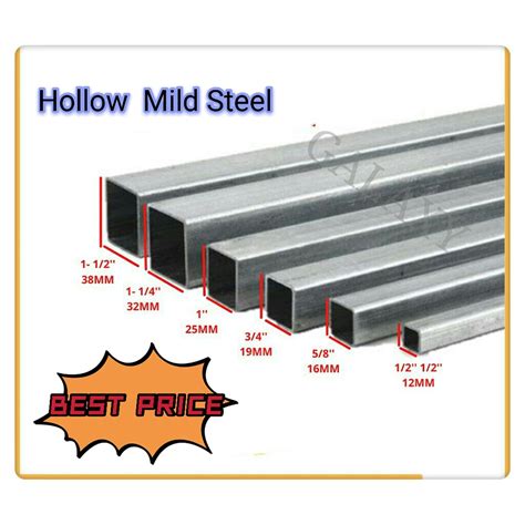 NEW MILD STEEL BESI HOLLOW(1" x 1")TICKNESS 1.OMM SQUARE HOLLOW(BESI ...