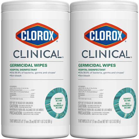 Clorox Clinical Germicidal Wipes and Non-Bleach Hospital Disinfectant ...