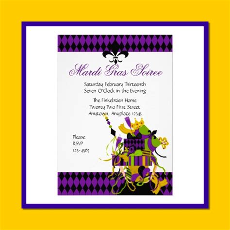 Mardi Gras Party Invitations