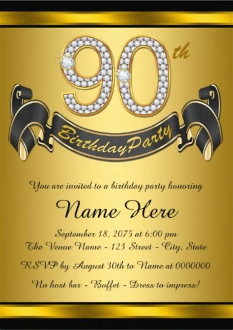 Free Printable 90th Birthday Invitation Templates - Printable Templates