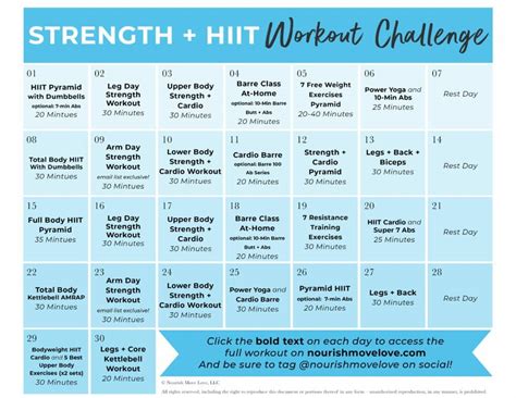 30-Day Advanced Workout Plan (Videos) | Nourish Move Love