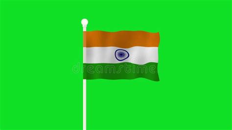 Bandera De India Animada En Croma De Pantalla Verde Almacen De Video ...