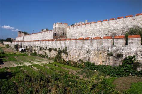 Surrounding Wall of Ancient City Constantinople Stock Photo - Image of ...