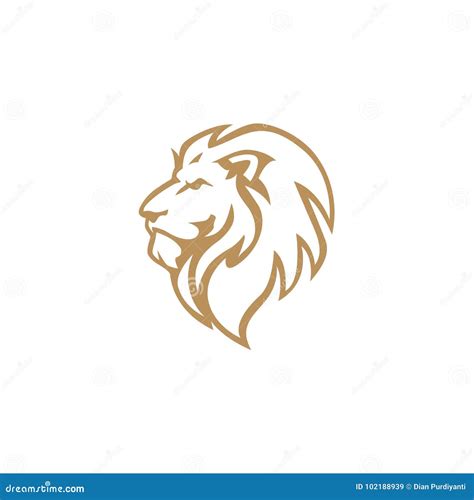 Gold Lion Silhouette Zodiac Illustartion Isolated On White Cartoon Vector | CartoonDealer.com ...