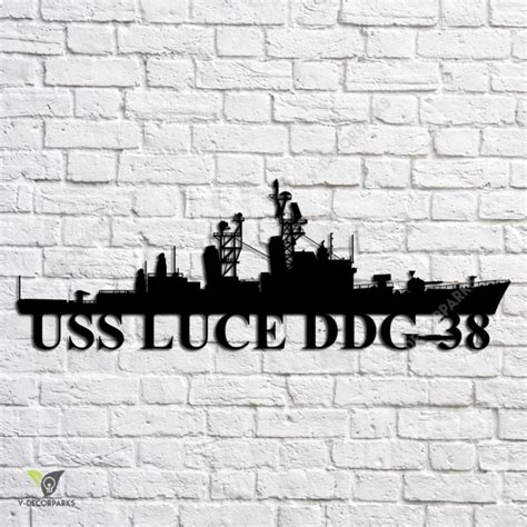 Uss Luce Ddg-38 Navy Ship Metal Art, Custom Us Navy Ship Metal Sign, Navy Ships Silhouette Metal ...