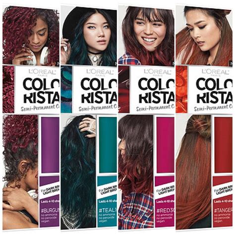 L'Oreal Paris Colorista Semi-Permanent Hair Color For Brunettes, Burgundy, Kit ...