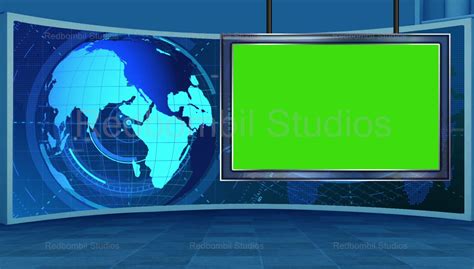 News-16 Broadcast TV Studio Green Screen Background Loopable Studio ...