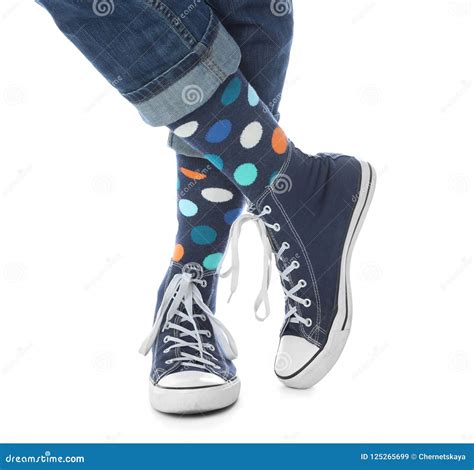 Person Wearing Stylish Socks and Shoes Stock Image - Image of female ...