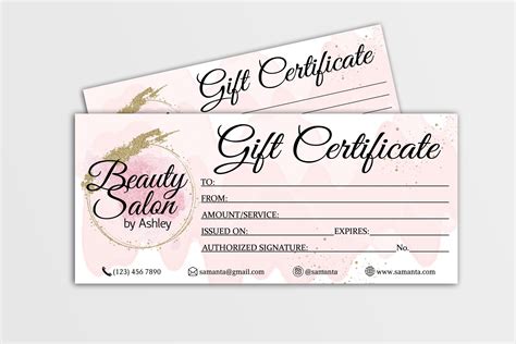 Gift Certificate Template Editable Gift Card Gift Voucher - Etsy | Free ...