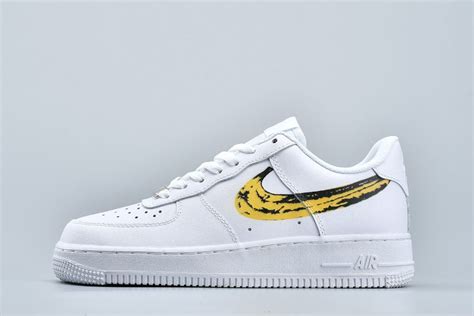 Custom Nike Air Force 1 Low DIY Swoosh White Yellow - FavSole.com