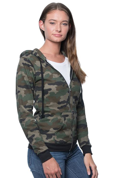 Unisex Camo Fleece Full Zip Hoodie | Royal Wholesale