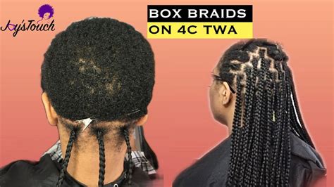 #7 |HOW TO BOX BRAIDS ON VERY SHORT 4C HAIR | BOX BRAIDS ON 4C TWA| Joy ...