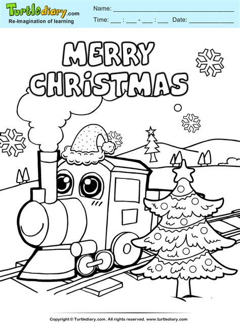 Christmas Train Coloring Sheet | Turtle Diary