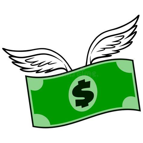 Flying Dollar stock vector. Illustration of poverty - 112143899