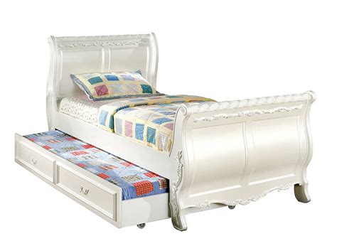 White Twin Sleigh Bed With Trundle – WhereIBuyIt.com