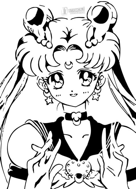 Sailor moon Estampado Stencil Vector Grafic | Sailor moon, Moon drawing ...