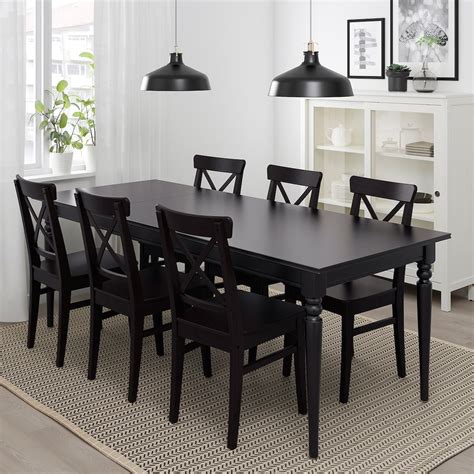 INGATORP Extendable table - black - IKEA in 2020 | Black dining room table, Dining table black ...