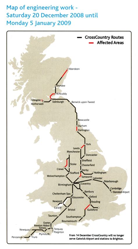 Cross Country train / rail maps