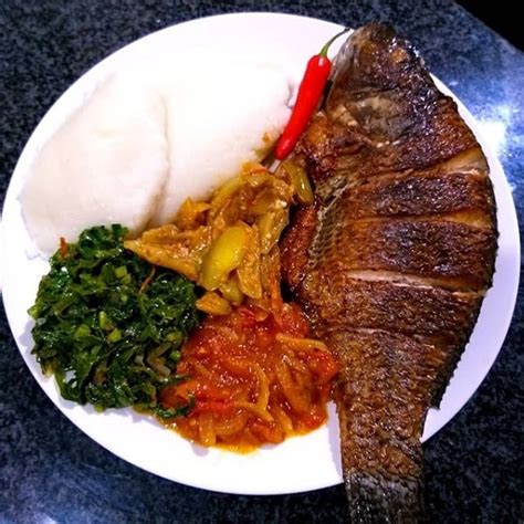 Zambian Nshima with Fish and Veggies- – Zambian Kitchen