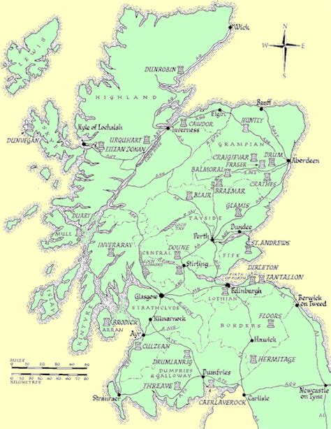 A map of Scottish Castles On my trip we visitied Dunrobin and Culzean ...