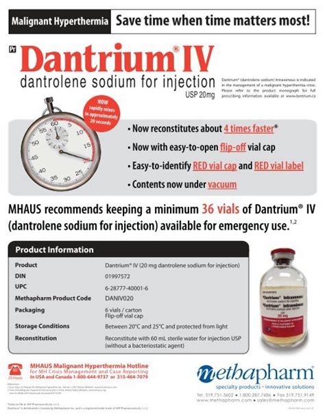 dantrolene sodium for injection - Dantrium IV