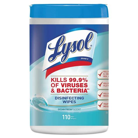 LYSOL DISINFECTING WIPES, OCEAN FRESH (6/110CT) - LRS Supply