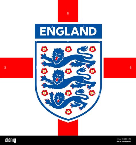 LONDON, ENGLAND, June 2021 - English flag with national football ...