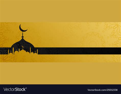 Stylish golden mosque design islamic banner Vector Image