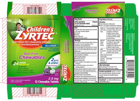 DailyMed - CHILDRENS ZYRTEC- cetirizine hydrochloride tablet, chewable