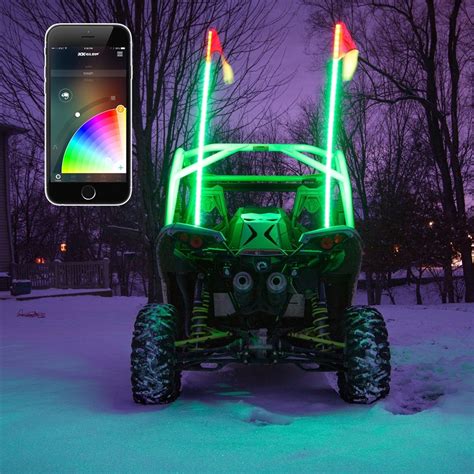 2x whip XKchrome Advanced App Control LED Whip Light Kit for 4x4 Offroad UTV ATV - Mr. Kustom ...