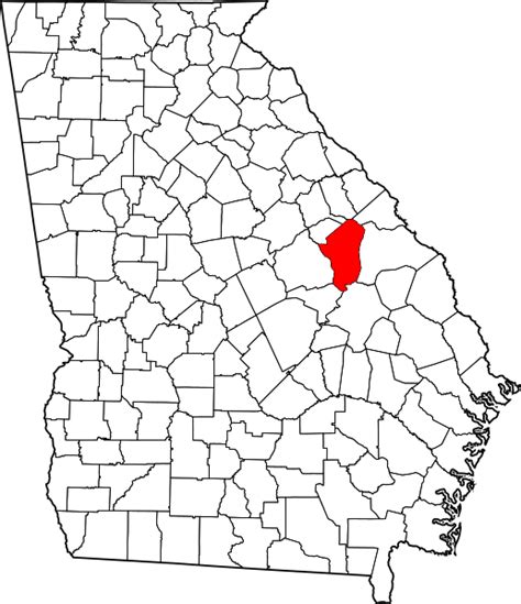 Image: Map of Georgia highlighting Jefferson County